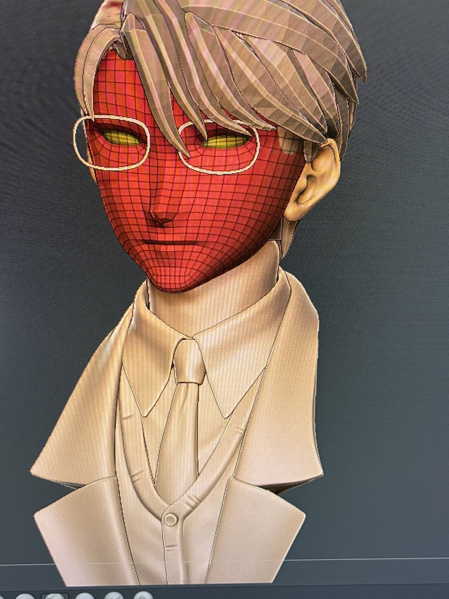 顔のポリゴンの並びを綺麗に整えたー！うれぴー✌️☺️✌️
#ZBrush