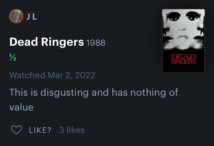 SmolBeanNoctis's tweet photo. half star reviews of my Letterboxd top four https://t.co/dJtCd2qJ3k