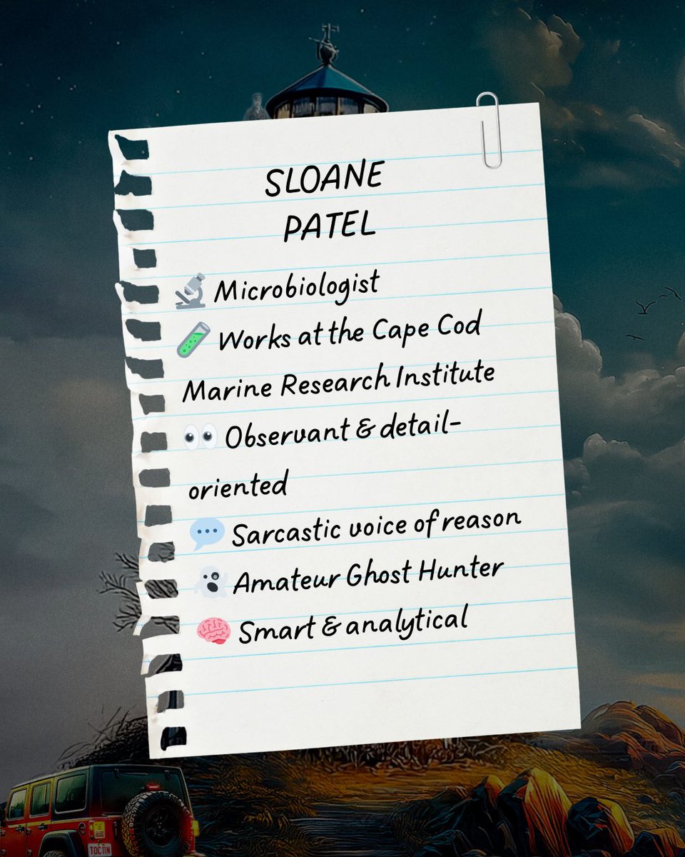 cozyrobinsteph's tweet photo. Meet Sloane Patel 🔬👻
Microbiologist. Skeptic. Amateur ghost hunter.
She believes in science… but her sarcasm suggests she’s seen some things.

Out Like a Lighthouse • May 1 https://t.co/18hcOYWrRZ
