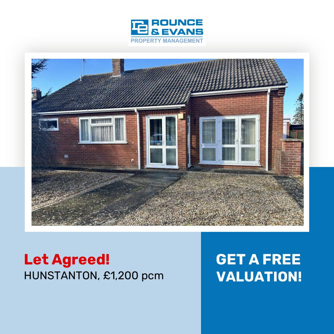 🥳 Another happy client! 🥳
📍HUNSTANTON
🏡 3 Bed Bungalow £1,200 pcm

Contact Us! 
📞 01553 401580
📧 lettings@rounceandevans.co.uk

#rounceandevans #propertymanagement #lettings #blockmanagement #kingslynn #norfolk #independent #Propertymark