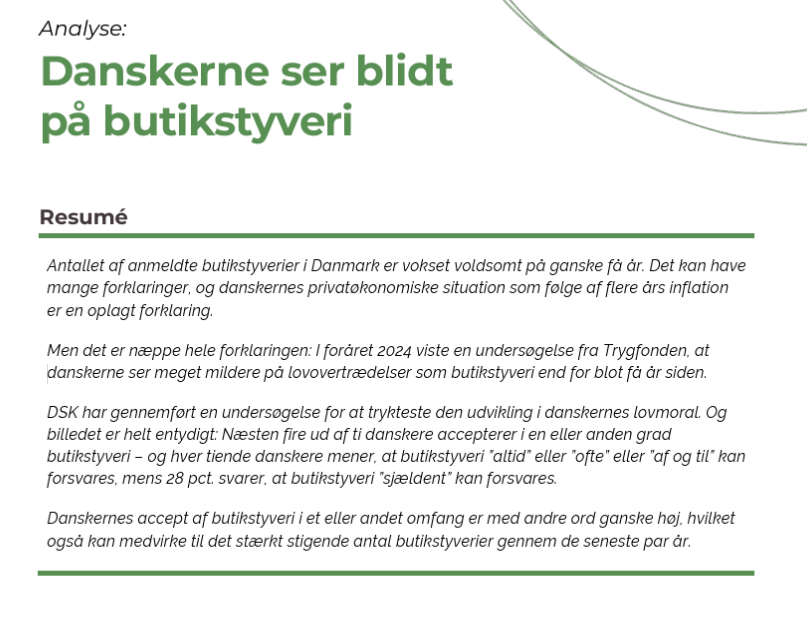 Jeg var i dag forbi en Elgiganten og Føtex. Mit ærinde med besøget var at tale med Dansk Erhverv og butikscheferne om butikstyverier og de medfølgende problemer. Butikstyverier er et stort problem i disse tider, og det handler altså om at få mere konsekvens ind mod denne negative