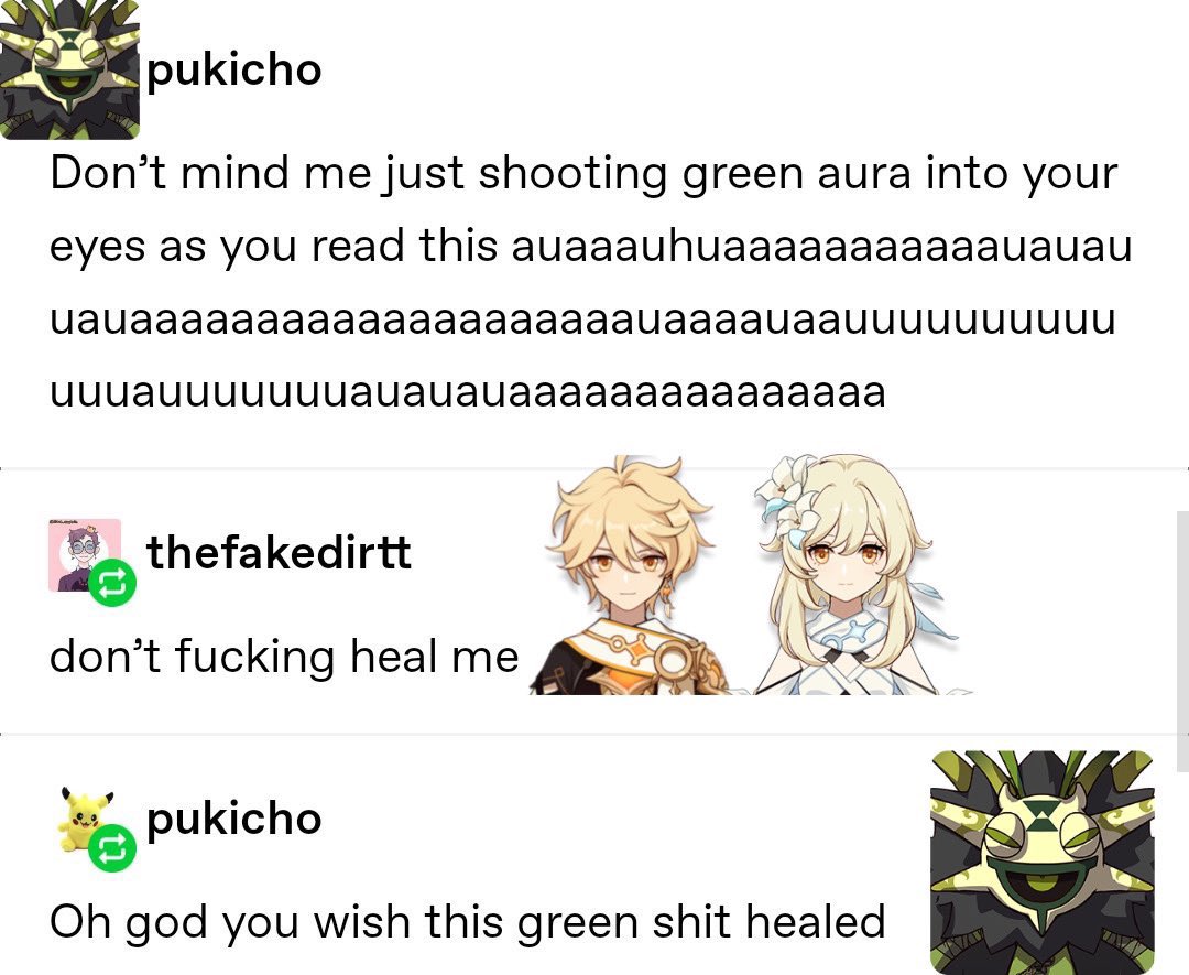 genshin characters as random posts tweet media