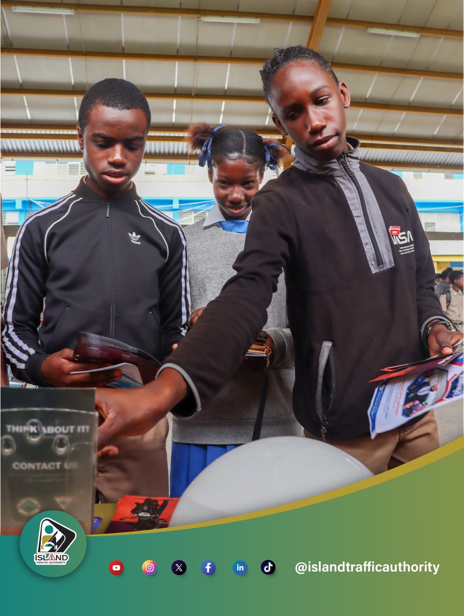 islandtrafficJA's tweet image. The ITA team visited Brown’s Town High School in St. Ann and Sunbury Primary in Clarendon for their respective Career Days, engaging students in road safety education while highlighting the diverse career paths within the road and vehicular safety sector. 
#roadsafety #publiced