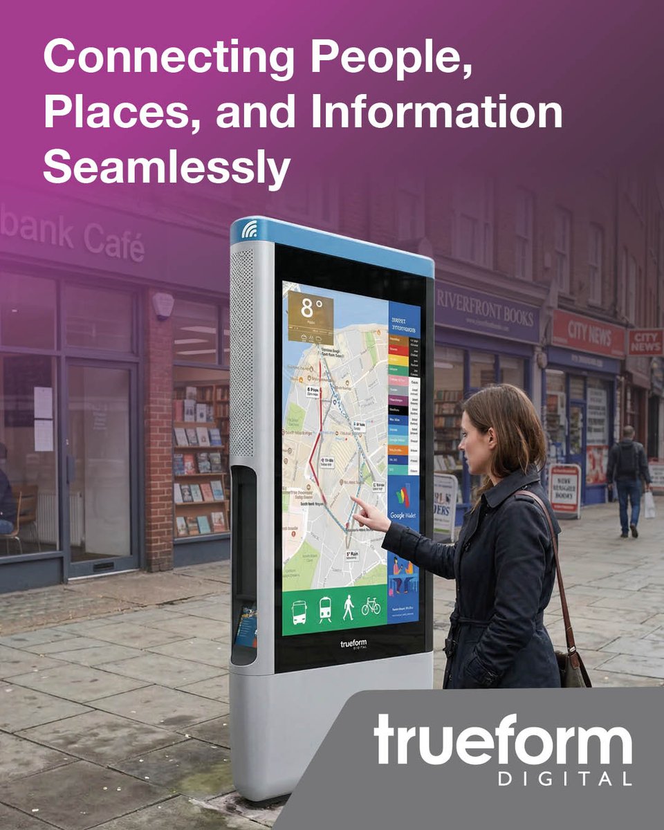 trueformdigital's tweet image. Trueform Digital Smart Media Hubs deliver real-time info, wayfinding, and interactive displays, making cities smarter, safer, and more engaging. 
trueformdigital.com
#TrueformDigital #SmartMediaHubs #DigitalDisplays #SmartCities #UrbanMobility