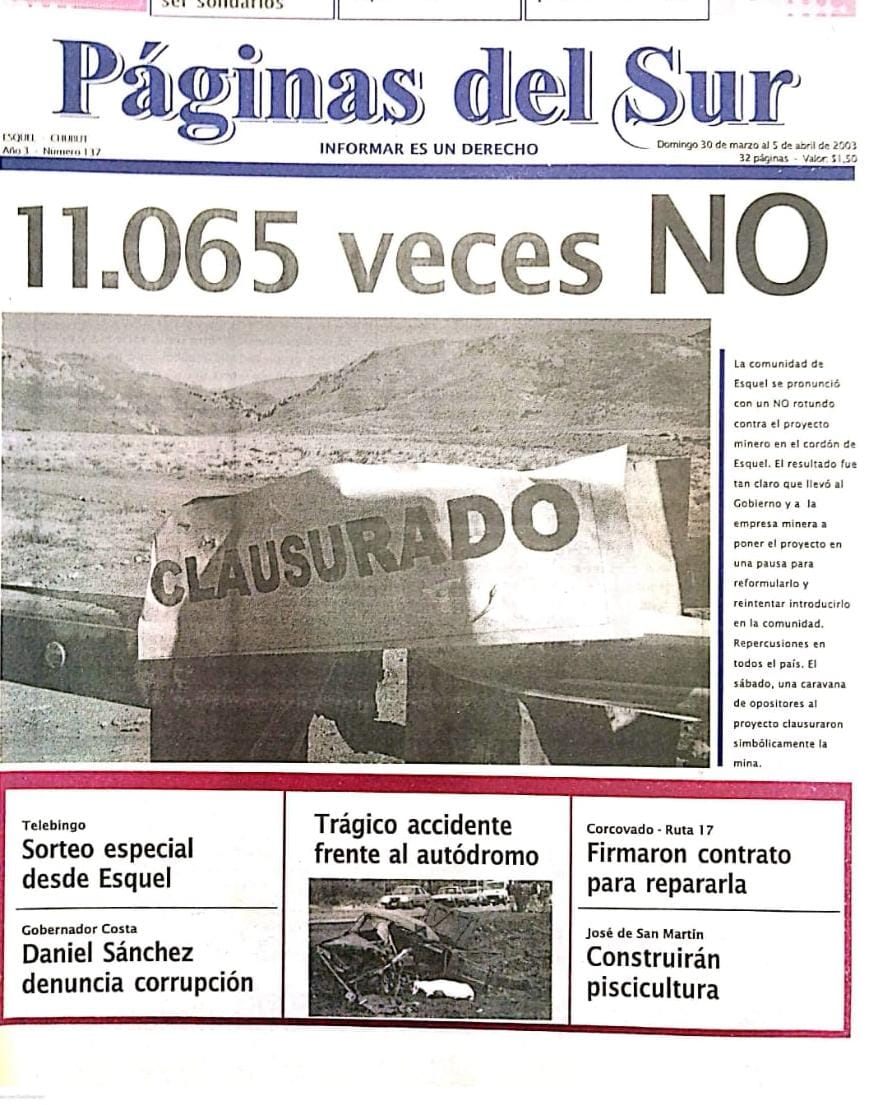 fvesquel's tweet photo. 23° Aniversario "No a la mina" Esquel.
La lucha ha sido enorme y aún continúa .
¡¡Feliz día de la dignidad!!
https://t.co/e19L8CIVSb https://t.co/vg6GzA4JDY