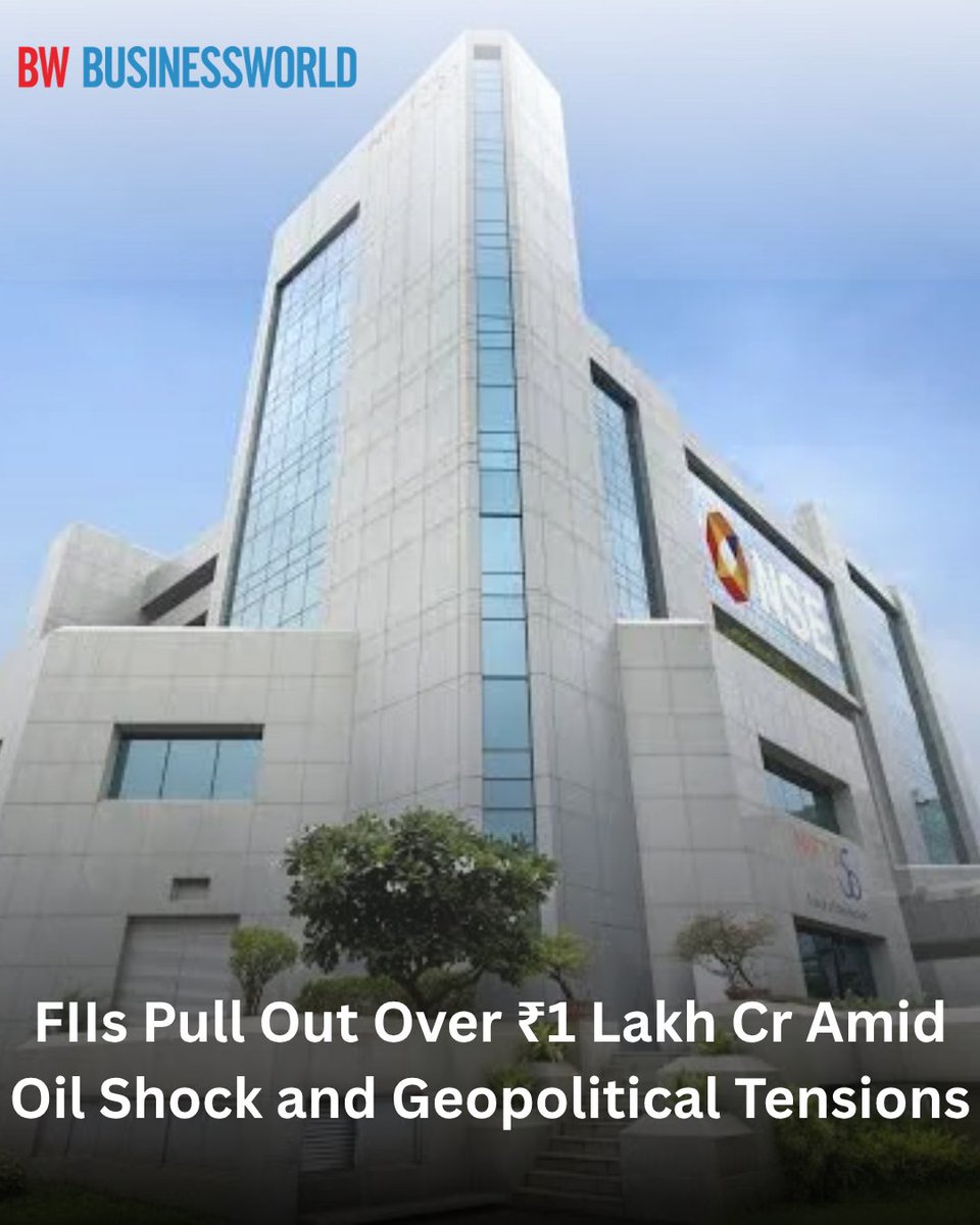 BWBusinessworld's tweet image. FIIs Pull Out Over Rs 1 Lakh Cr As Oil Shock, Geopolitics Weigh On Markets

Read more: businessworld.in/article/fiis-p…

@anuragbatrayo |  @NFWarsia | Tanvie Ahuja

#StockMarket #FIIs