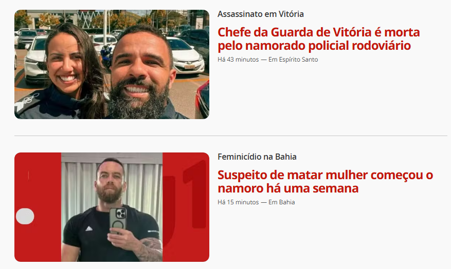 Sim, são dois casos diferentes, dois assassinos de mulheres diferentes, apesar de parecerem o mesmo.

Um é policial penal, o outro policial rodoviário federal.

Mais dois casos de feminicídio, casos isolados, claro. O perfil dos assassinos também é isolado, não se repete...