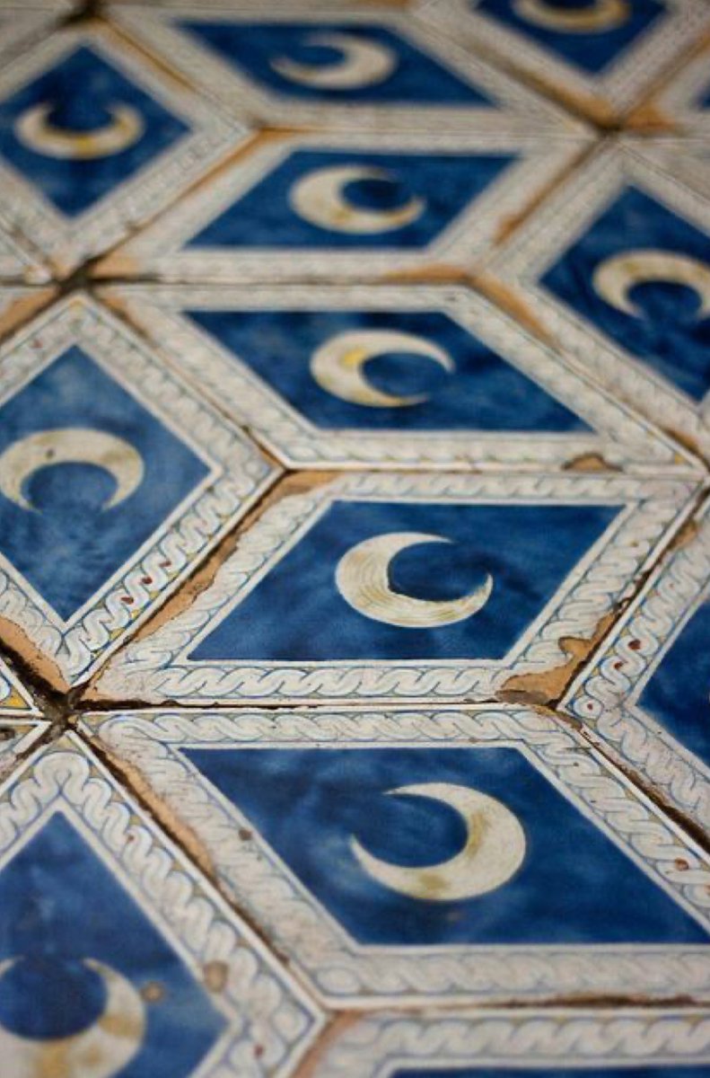 Crescent moon tile art