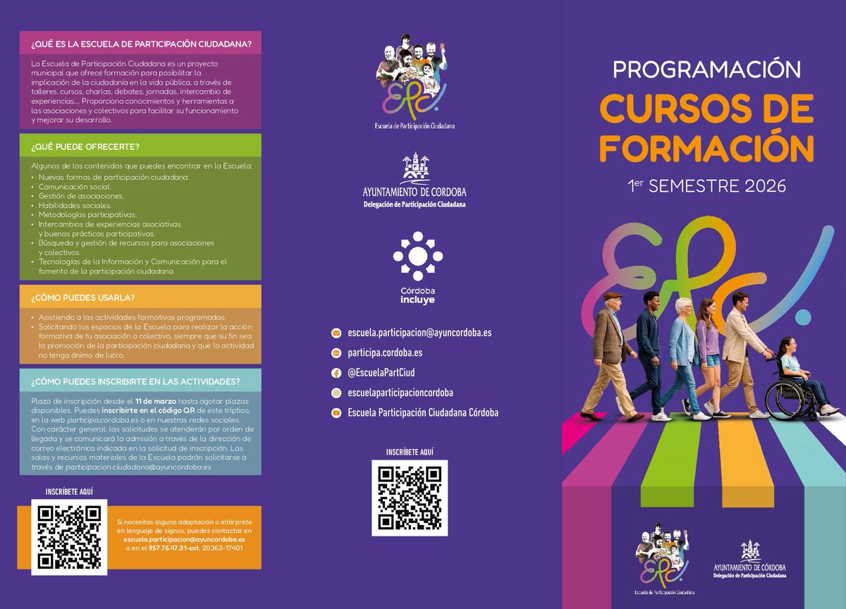 EscuelaParticip's tweet photo. Inscribiros en las actividades de la Escuela de Participación Ciudadana: https://t.co/nUKGoNCBns…
El plazo de inscripciones está abierto hasta agotar las plazas disponibles de cada acción formativa.
https://t.co/1PPwIPZQsD…
Organiza @ParticipaCor https://t.co/BcaEF4YIAy