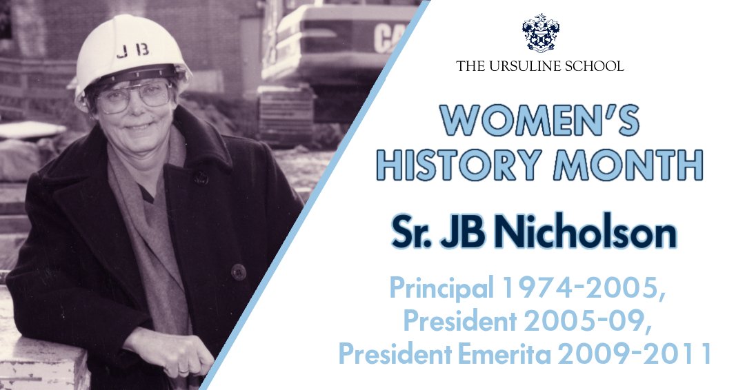 UrsulineNR's tweet photo. Sr. Jean Baptiste Nicholson—our longtime principal &amp; first president—passed away 15 years ago. A visionary leader who launched innovation, empowered young women, &amp; led with faith, courage &amp; tenacity. JB’s legacy of strength, wisdom &amp; integrity endures in generations of alumnae. https://t.co/JyqqHFZfaU