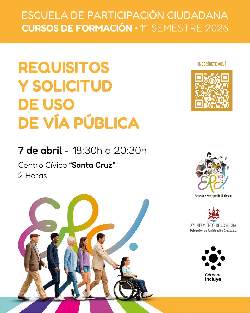 EscuelaParticip's tweet photo. Inscríbete en cualquiera de estas ediciones de la formación "REQUISITOS Y SOLICITUD DE USO DE LA VÍA PÚBLICA", con el fin de conocer las gestiones necesarias para el desarrollo de actividades socioculturales en la vía pública.
https://t.co/nUKGoNCBns…
Organiza @ParticipaCor https://t.co/4ItYWEREBn