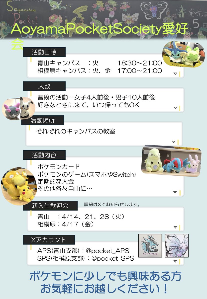 AoyamaPocketSociety【青山学院大学ポケモン愛好会】 tweet media