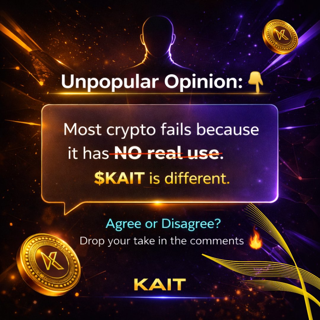 Kairaa360's tweet image. Unpopular opinion… 👇
Not all crypto is created equal.
Some projects come and go, but innovation stays.
KAIT is built with a vision for real-world impact and long-term growth.

What do you think?
Agree or disagree? Drop your thoughts below.

#KAIT #CryptoCommunity #DigitalFuture