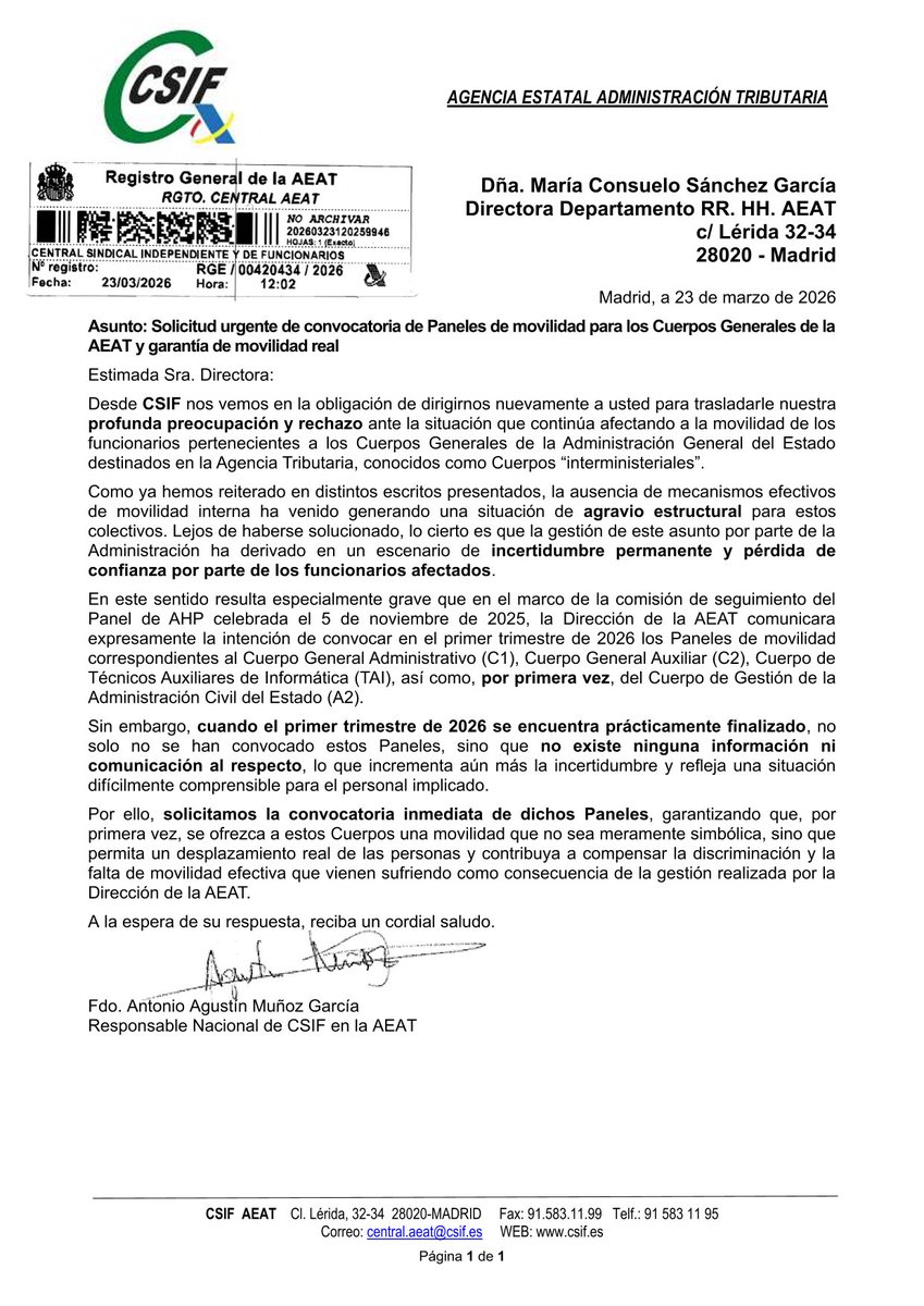 CSIF AEAT tweet media