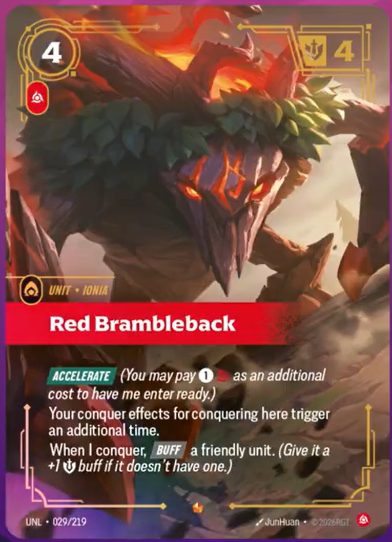 Red Buff Riftbound Red Brambleback (Red Buff) has been revealed by @SouLWhoWanders! 🔥 # ...