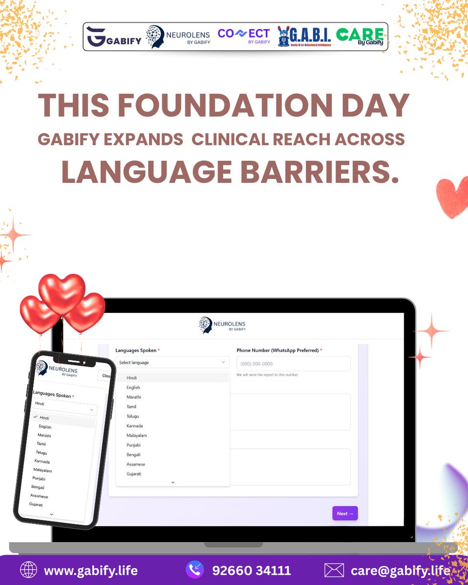 Gabify_life's tweet image. Celebrating 3 years of Gabify — a journey dedicated to transforming child development awareness in India. With Neurolens now available in major Indian languages

#Gabify #Neurolens #ChildDevelopment #EarlyScreening #DevelopmentalDelays #AccessibleHealthcare #IndiaForEveryChild