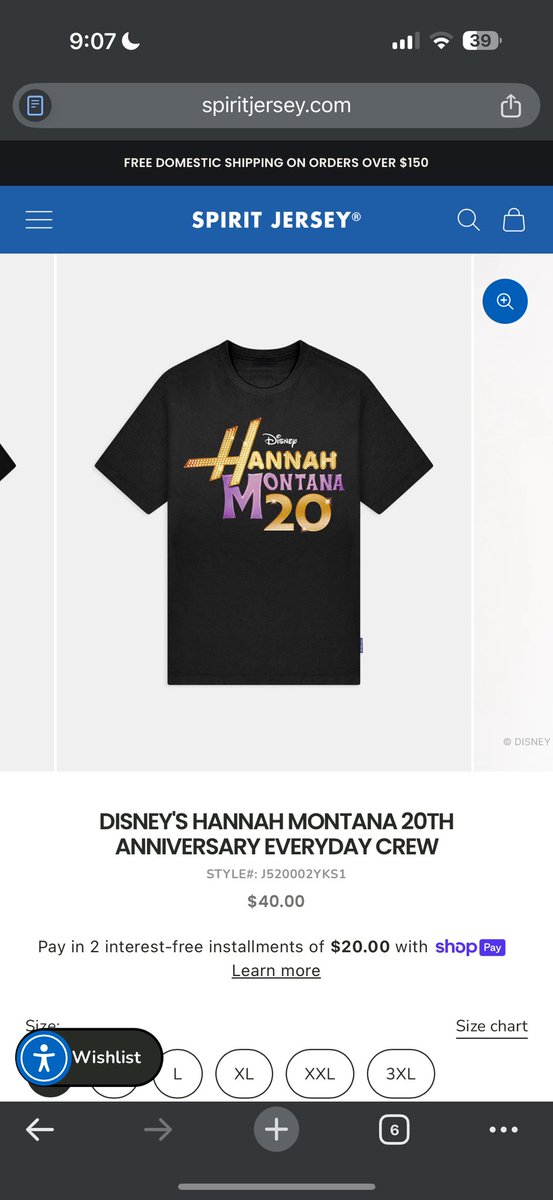 Spirit Jersey just dropped the Hannah Montana Spirit Jersey ($90) along with the official Hannah Montana 20 shirt ($40) that we got at the taping! 

spiritjersey.com/collections/di…