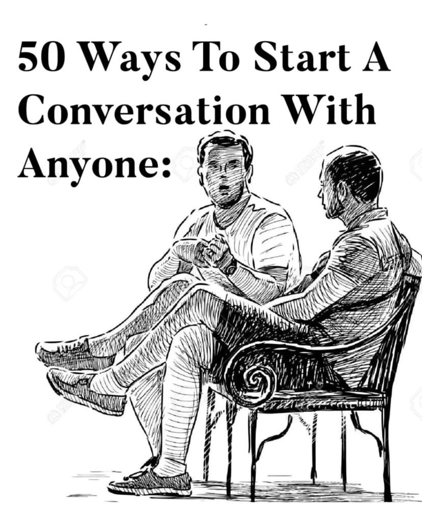 superior_hombre's tweet photo. 50 Ways To Start A Conversation With Anyone : https://t.co/D9J2127hMo