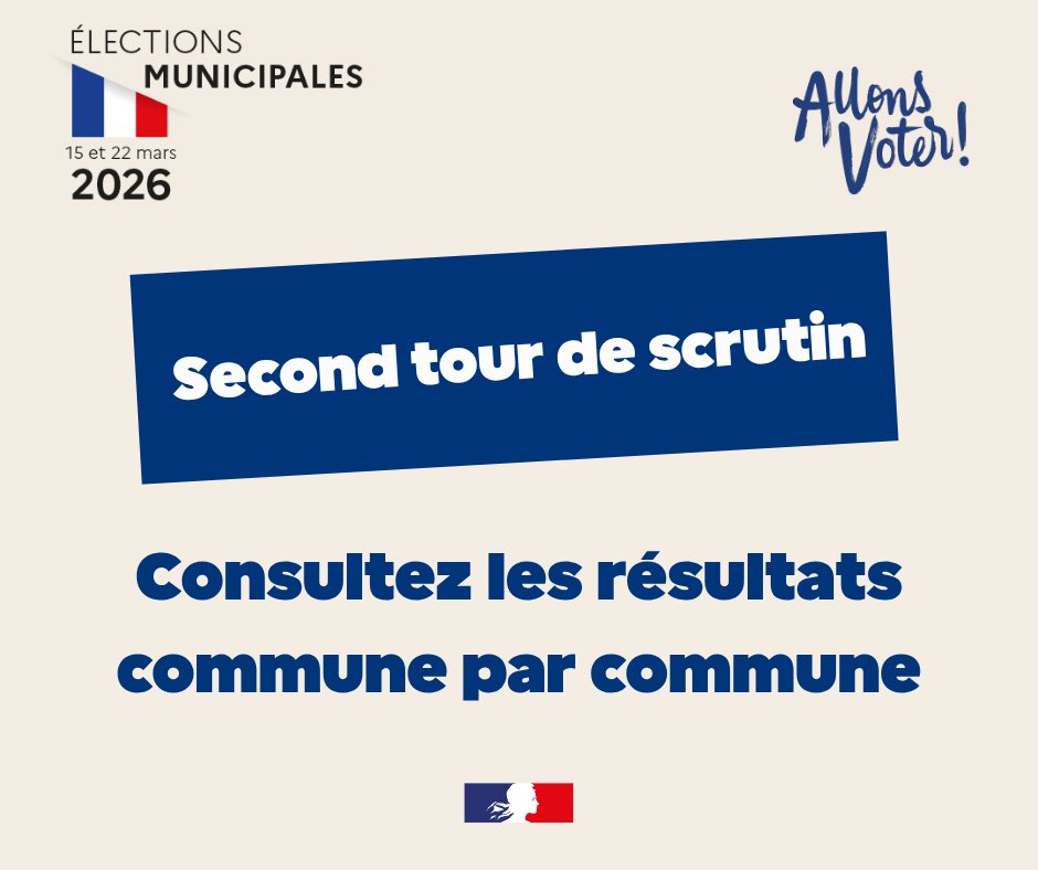 Image de Préfet de l'Aude - #Municipales2026 | 🗳️ Les résultats du second tour des élections municipales sont consultables comm