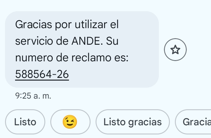Mi semana de reclamo para <a href="/ANDEOficial/">ANDE Página Oficial</a>
