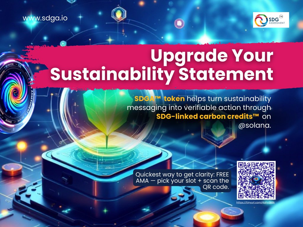 SDGAToken's tweet photo. Before: “We care about sustainability”

After: “We funded verified CO₂ reduction via SDG-linked credits”

That’s the difference the SDGA token is built to support on solana

Get the walkthrough live—choose your date/time: https://t.co/bdjmVDSXRi

#SDGAToken #ESG #CarbonCredits https://t.co/DcvfQEoh7C