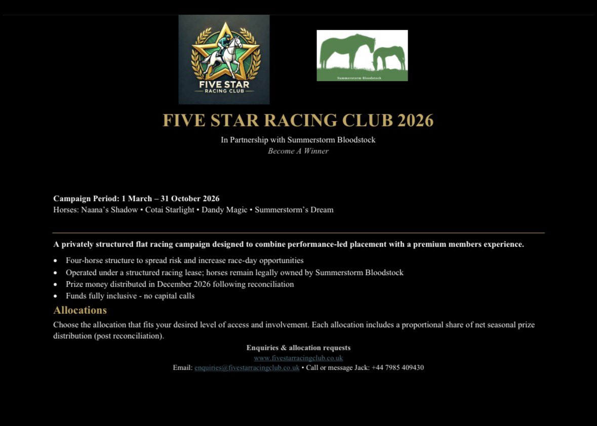 Five Star Racing Club⭐️ 🏆 tweet media