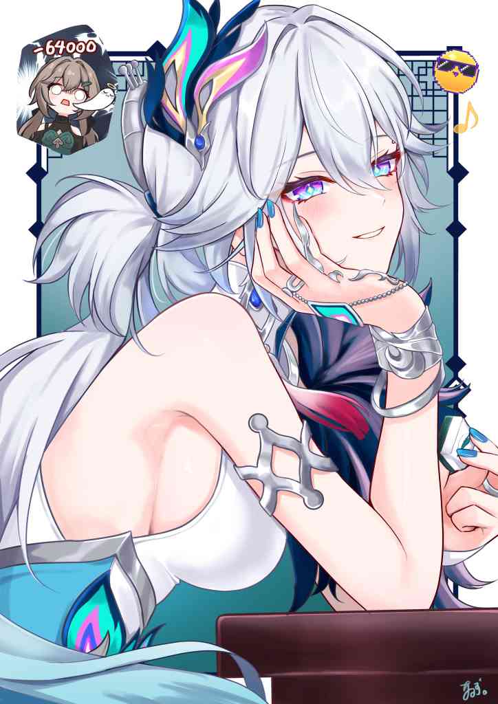 "You mortals and this simple game of yours, do you enjoy being judged by me or something? Such a cute little feeling..~"

❤️ + 🔁 + 🖼️