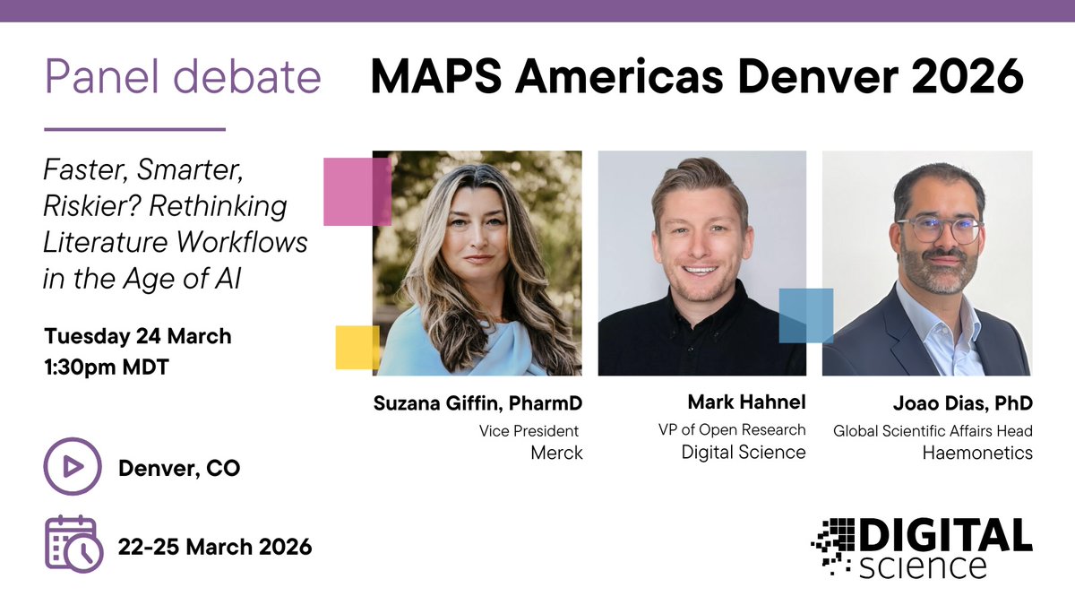 digitalsci's tweet image. The debate is on: Is #AI making us faster and smarter, or just riskier? Join our panel of experts at #MAPSDenver2026 #MedicalAffairs

🗓️ Tuesday 24 March 2026 🕜 1:30pm MDT
📍 Denver, CO, USA

🤝 We're exhibiting - say hi to our team at Booth 123.

More details: