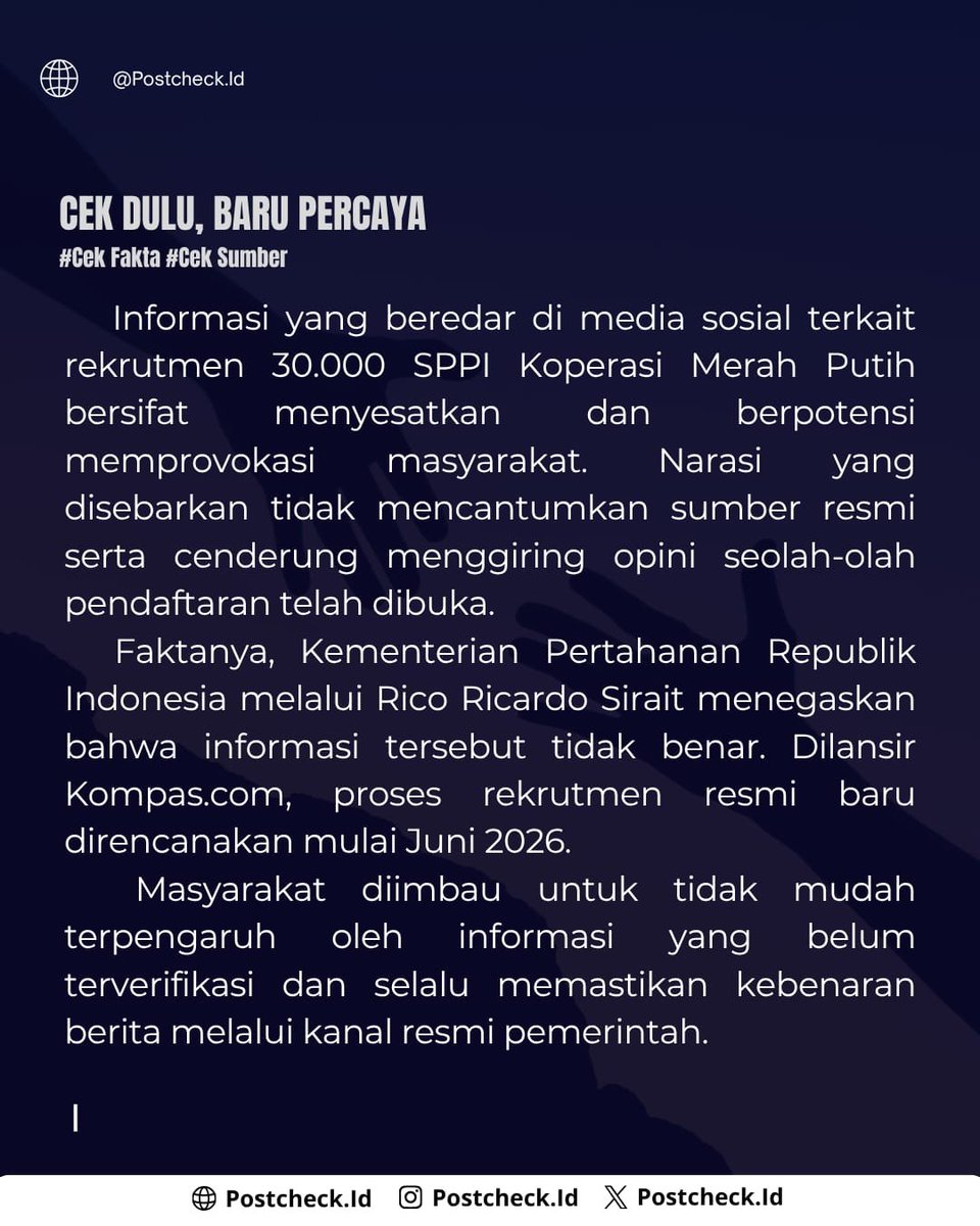 Postcheck.id tweet media