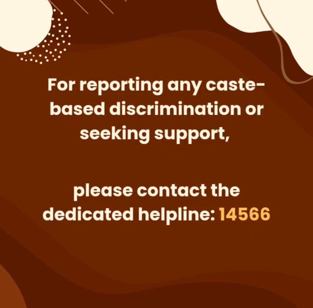 जय भीम साथियों, हमारी लगातार मांग से सोये हुए मंत्रालय में अब हलचल हुई है, अब सोशल जस्टिस मंत्रालय ने SC ST समुदाय के पीड़ितों के लिए हेल्पलाइन नंबर जारी किया है,

अब SC ST एक्ट में अगर कोई पुलिसवाला आनाकानी करे तो आप तुरंत 14566 नंबर पर फोन लगा दे, आपको तत्काल सहायता दी जाएगी