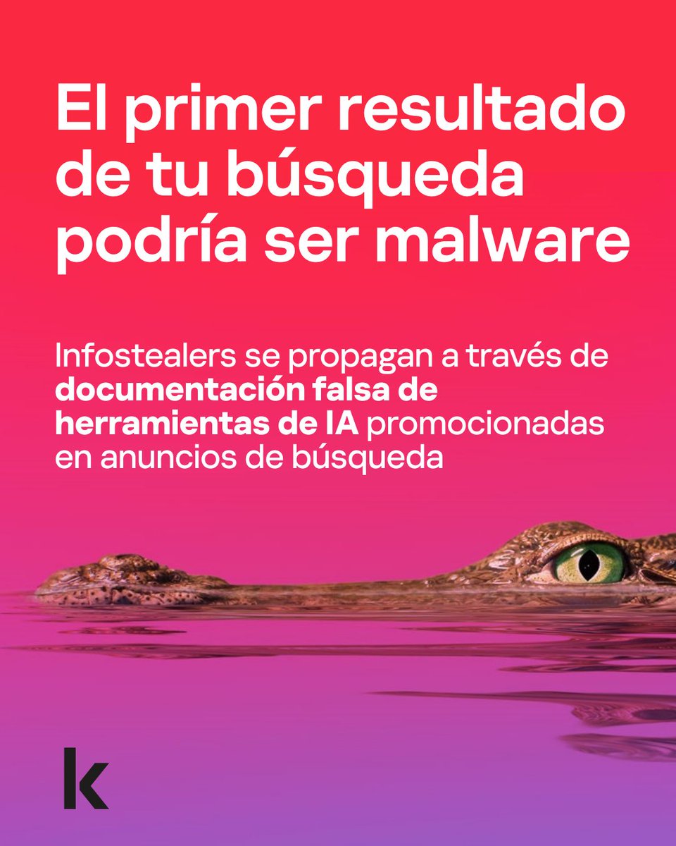 KasperskyES's tweet photo. ⚠️ Malware disfrazado de herramientas de IA 🤖

Atacantes distribuyen infostealers haciéndose pasar por herramientas de IA populares como Claude Code u OpenClaw.

🔎 Cómo funciona:

1️⃣ Los atacantes compran anuncios en buscadores.
2️⃣ Redirigen a webs falsas que imitan páginas oficiales.
3️⃣ Inducen a copiar y ejecutar comandos “de instalación”.

💻 Impacto:

🍏 En macOS se instala AMOS; en Windows, Amatera.
💸 Robo de credenciales, datos de navegador, wallets cripto y archivos.
Historia completa 👀👉 https://t.co/skRKg3vjyy