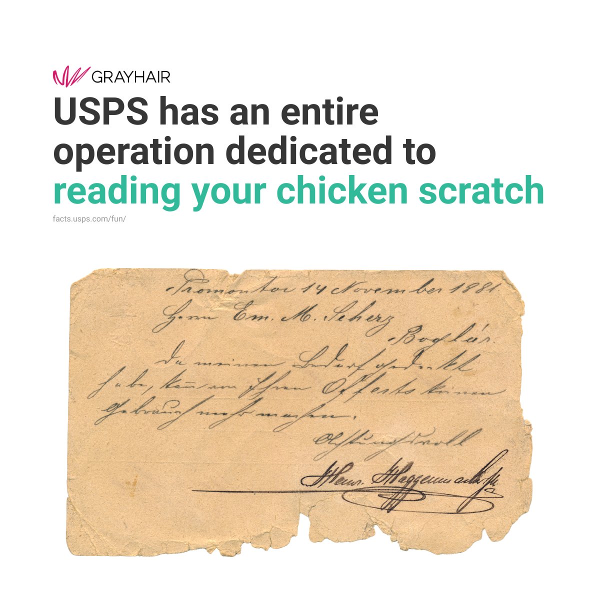 Got messy handwriting? USPS has you covered. They run a Remote Encoding Center (REC) where actual humans look at mail that machines can't read, decipher the address, and get your letter back into the automated system. ✍️📮

#USPS #Handwriting #ChickenScratch #PostalFacts