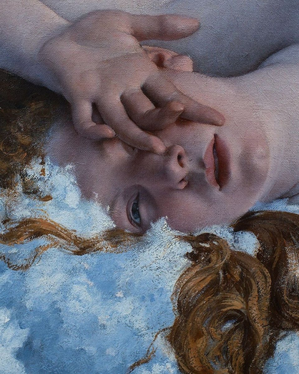 The Birth of Venus, (1888), (details), by Adolf Hirémy-Hirschl (Hungarian, 1860 – 1933)