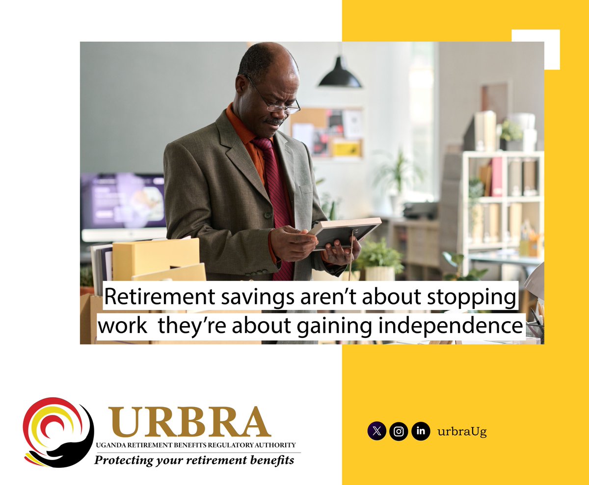 urbraUg's tweet image. Financial Independence in retirement is built, not wished for. Take the first step now to retire on your terms.

🖱️Click the link below to find an URBRA licensed scheme today to start saving for your retirement   urbra.go.ug/umbrella-schem… 
#startearly 
#Zaabulif