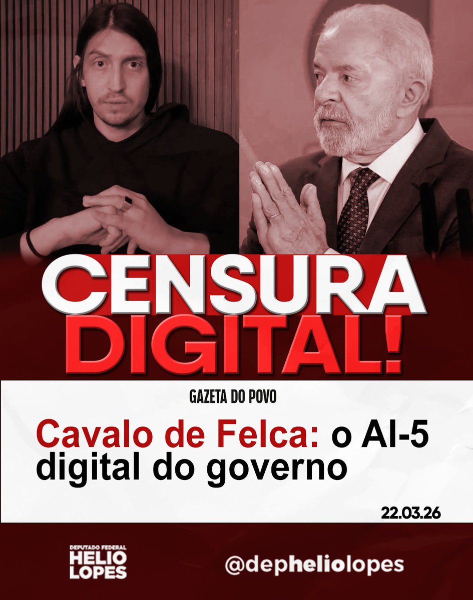 Quando o Estado decide o que pode ou não circular, o risco é claro: CONTROLE da informação, limitação de vozes e CENSURA DIGITAL disfarçada!