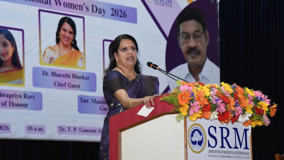SRM_Univ's tweet image. SRMIST marked #InternationalWomensDay2026 by honouring the achievements of its staff, students, and women entrepreneurs from Unnat Bharat Abhiyan villages.

#SRMIST #WomensDay2026 #WeTheSRM #IWD2026