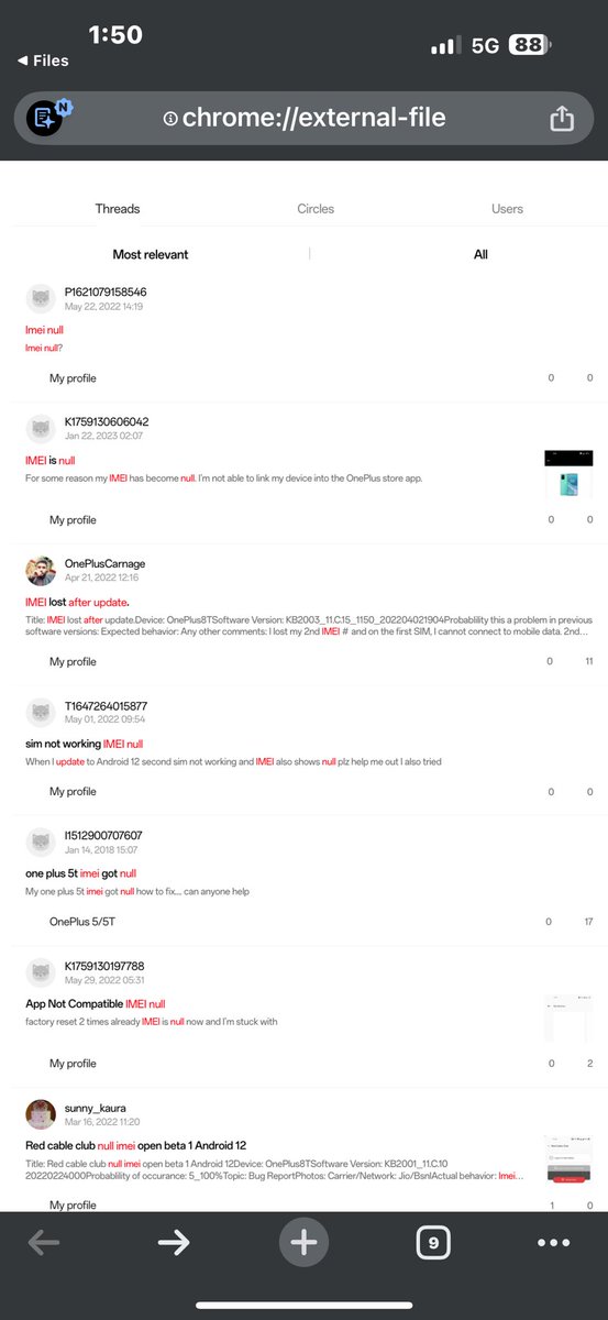 mahipal911's tweet photo. @OnePlus_Support forums showing IMEI Null is a global software bug. Yet, they are denying my Lifetime Screen Warranty and demanding ₹27,000!  
Is this how you treat loyal users? Fix this FOC or see you in Consumer Court! ⚖️
@jconsumer @geekyranjit @ConsumerVoiceIn @OnePlus_IN https://t.co/h0LebZuBYD