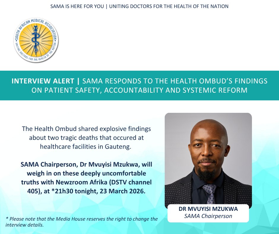 The South African Medical Association (SAMA) tweet media