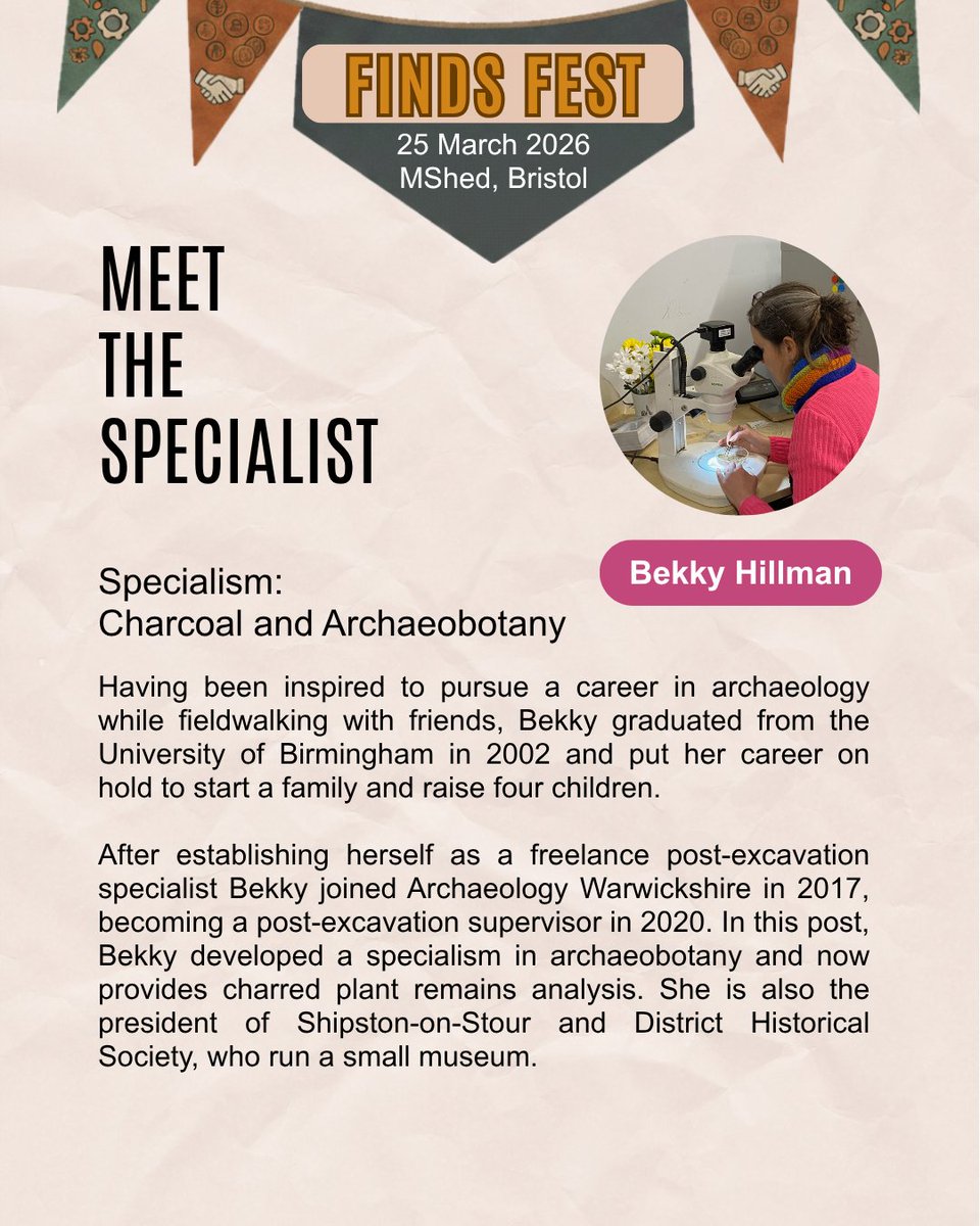 CifaFinds's tweet photo. Meet the final experts joining us at #FindsFest2026 this Wednesday! 🏺🦴🪙
From Roman coins and zooarchaeology to conservation and worked stone, come and learn from the very best in the field. 🔍✨
📅 25 March
📍 M Shed, Bristol
#Archaeology #SpecialistSpotlight #Heritage https://t.co/vHBnMfpyHY