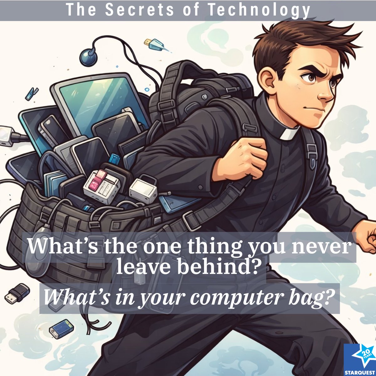 sqpn's tweet image. Fr. Andrew: chargers — full stop. Joanne: HyperJuice and thumb drives. Dom: the Anker power bank that kept his laptop charged across the Atlantic. What's the one thing you never leave home without? #SecretsOfTechnology #TechEssentials
Discussion in replies.