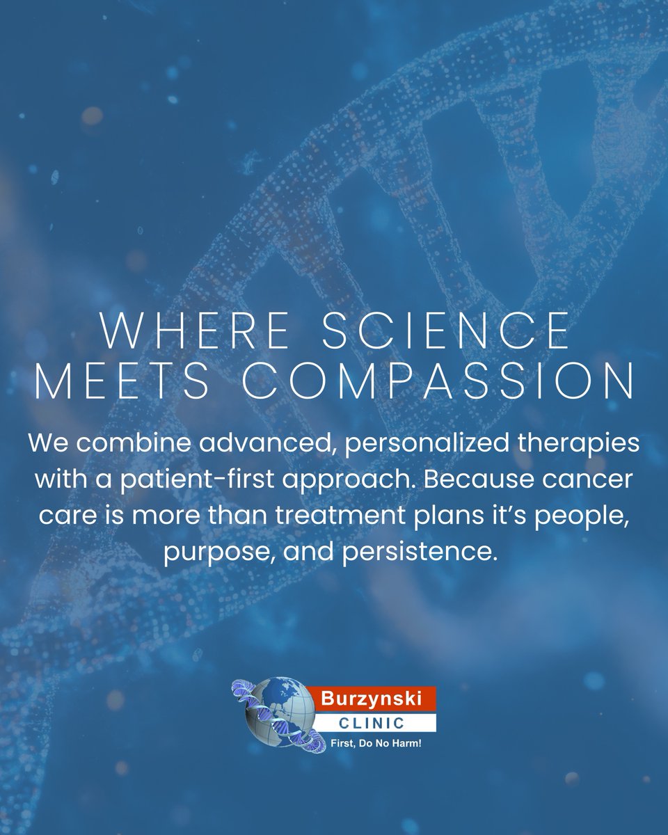 DrBurzynskiTX's tweet photo. 🔬Where Science Meets Compassion
Cancer care is more than treatment plans it’s people, purpose, and persistence. 💙
📍 Learn more or reach out today:
🔗 https://t.co/CdionyrEJN
*Educational only. Not medical advice.
#BurzynskiClinic #HopeThroughScience #CompassionateCare https://t.co/Imt3tB2nQ3