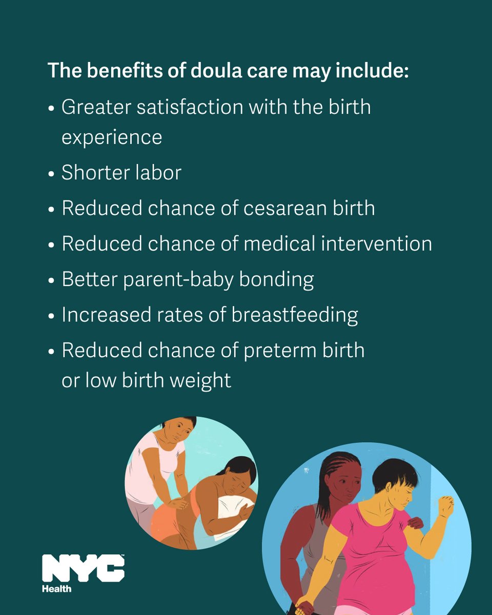 nycHealthy's tweet photo. This week is #WorldDoulaWeek. A doula can help you have a simpler labor and delivery, breastfeed for longer, and bond with your baby.
Our Citywide Doula Initiative provides no-cost doula services to eligible New Yorkers.
Learn more: https://t.co/npiq4l6YPm https://t.co/y5IZgkSOOF