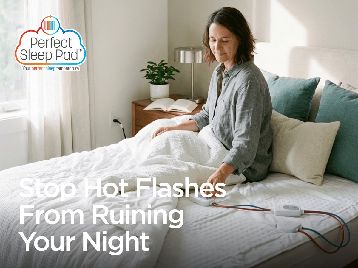 PerfectSleepPad's tweet image. Hot flashes don't stop at bedtime. You're not alone in this. Take control with Perfect Sleep Pad. Use code SLEEPBETTER10 tonight!

Learn More buynow.com #BetterSleep #DeepSleep #SleepSolutions #HotSleeper #CoolSleep