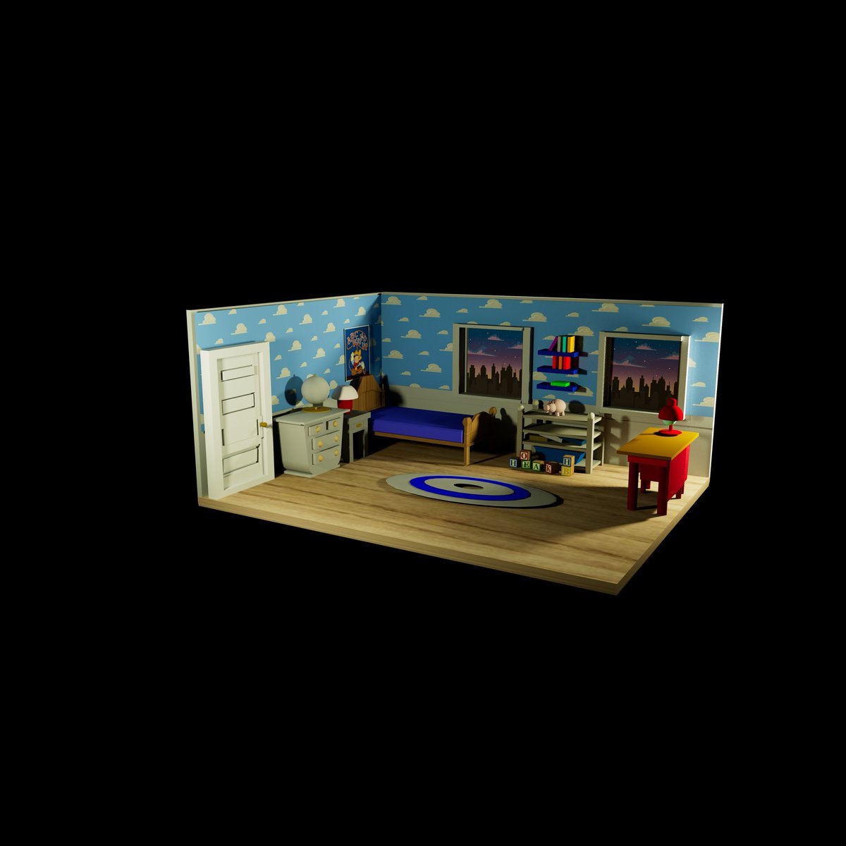 MauVera3D's tweet photo. Modelo 3D cuarto de Andy Toy Story
#mayaautodesk #toyStory
#renders #Disney #Modeling #3D https://t.co/3NrqmMzv4t