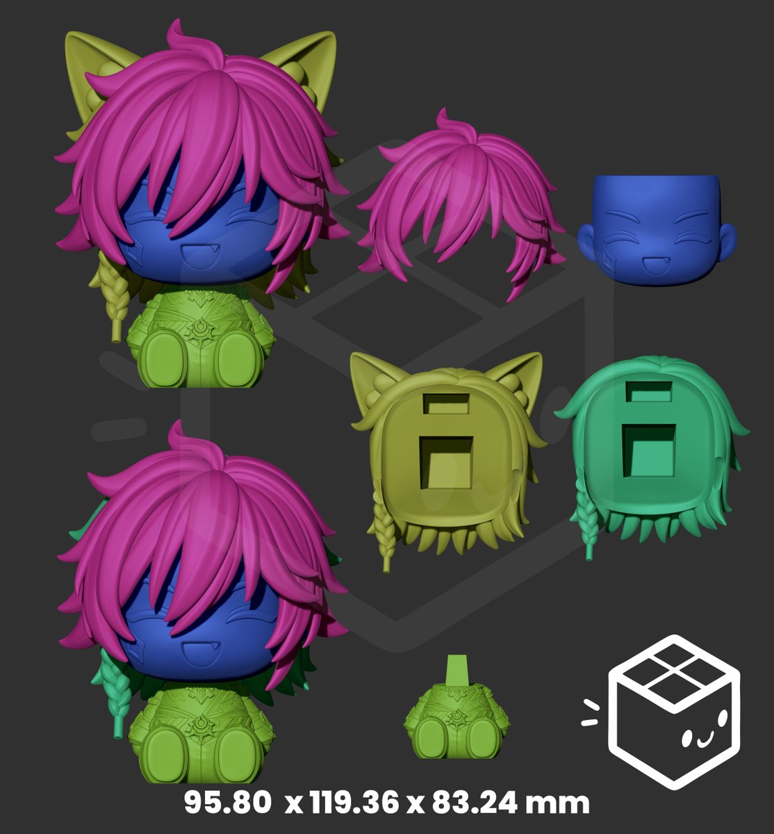 shy3d_chibi's tweet image. My chibi model of Mydei from Honkai: Star Rail (HoYoverse) is now available for everyone! 😺💖
Get your files on Cults3D or Ko-fi !

Huge thanks again to @frostaku for this cute commission! ٩(ˊᗜˋ*)و ♡

#HonkaiStarRail #Chibi #3DPrint #STL #Fanart #Miniature #Mydei