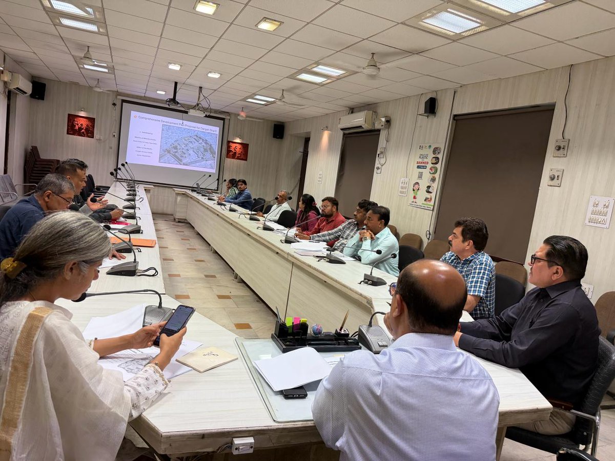 MOMAIndia's tweet photo. A high-level review was held today to deliberate upon the preparation of the DPR and augmentation of infrastructure at Dargah Khawaja Sahib (DKS), Ajmer in the presence of Shri Shyama Prasad Roy, Joint Secretary, Ministry of Minority Affairs, DM Ajmer, DPR Committee members & senior officials.
It was decided that the DPR Committee under the PRASHAD Scheme will meet again this month to finalise redevelopment plans, with State Tourism Dept participation. 
DKS will undertake key works within 6 months from its own resources.

#MinorityAffairs

@KirenRijiju @RijijuOffice @GeorgekurianBjp @NMDFCIndia @mygovindia @PIBMinAffairs @PIB_India