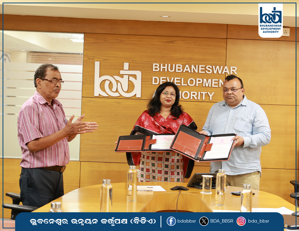 BDA_BBSR's tweet image. The Bhubaneswar Development Authority (BDA) has signed an agreement with the Odisha Computer Application Centre (OCAC) to lease vacant space at the Babasaheb Bhim Rao Ambedkar Bus Terminal (BSABT) for IT companies, promoting growth in the city’s tech ecosystem. #BDA #BSABT #OCAC