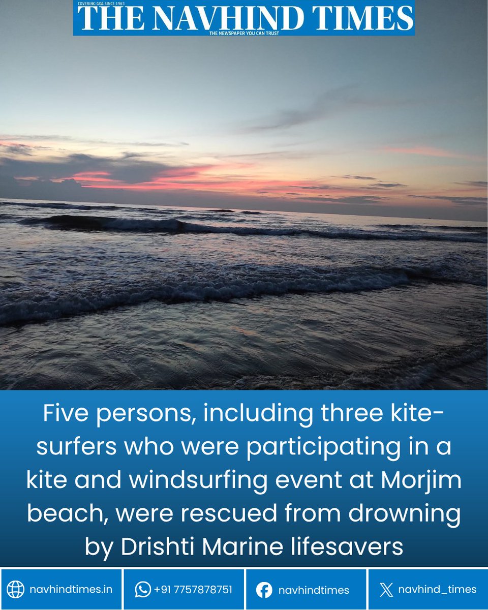 Navhind_Times's tweet image. #drowning #rescue #lifesaver #morjimbeach #NavhindTimes
