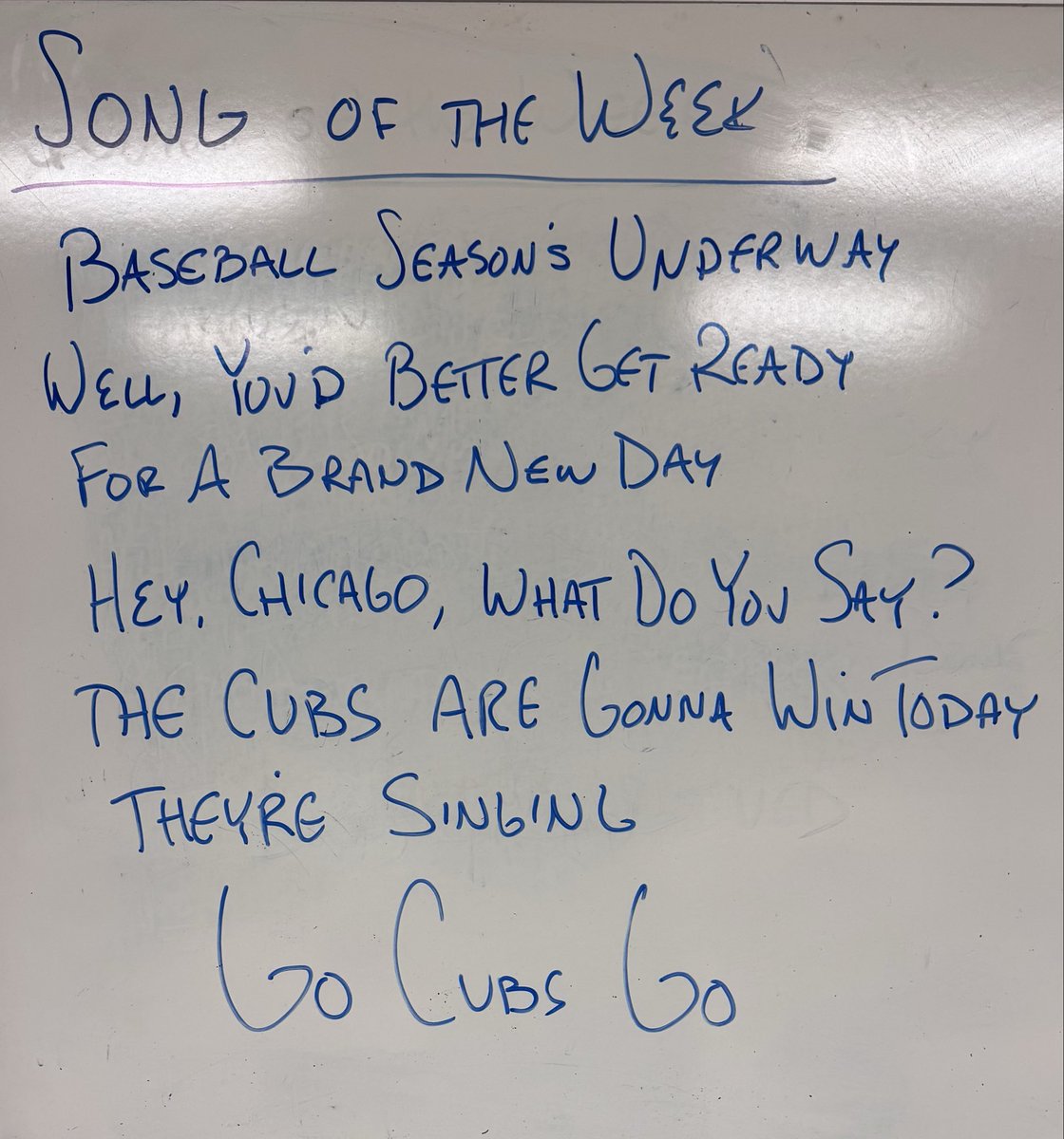 Mkrop71's tweet photo. Song of the Week.  @CubsInsider https://t.co/zBk6xo4tny