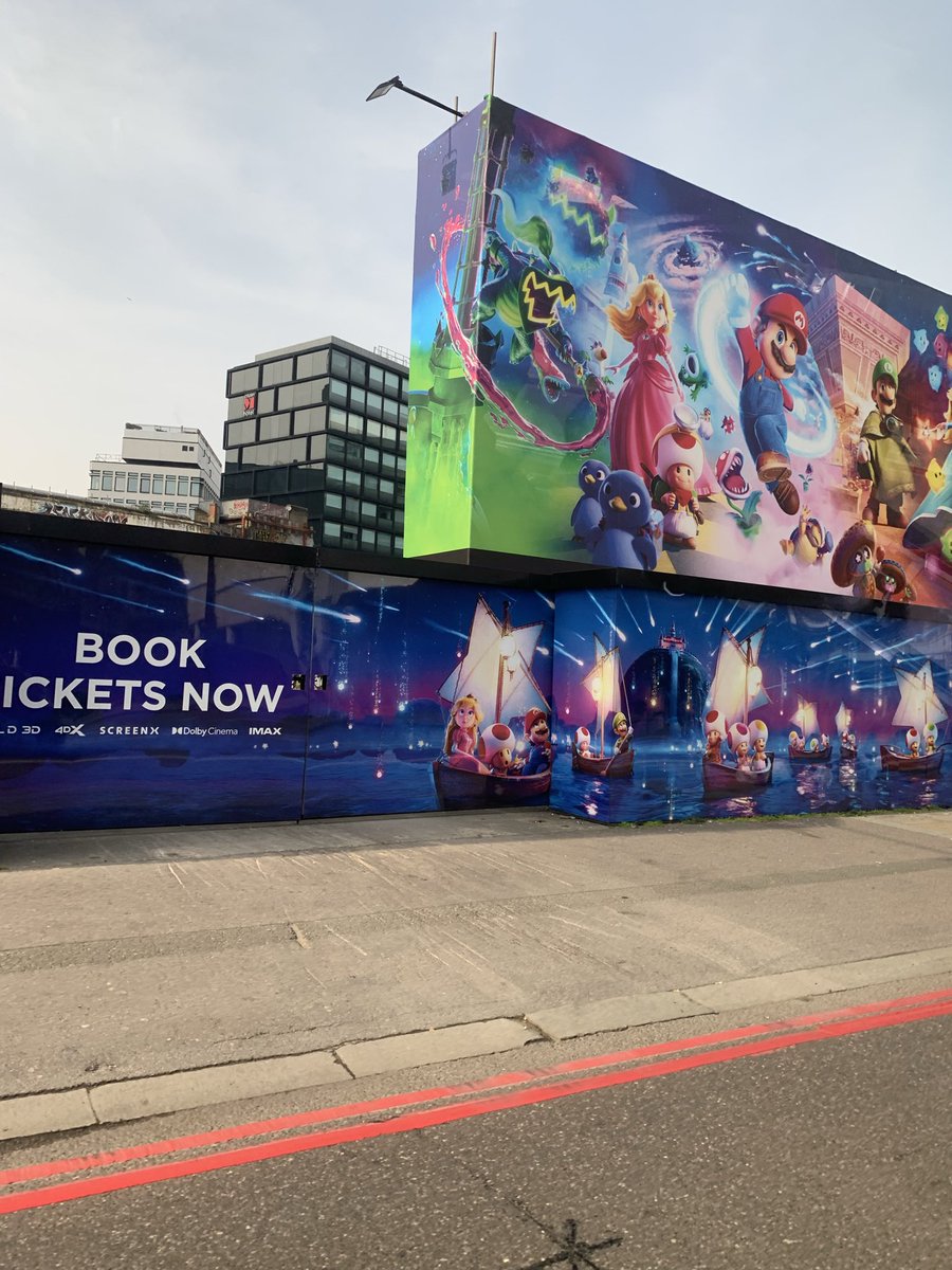 CureYellCheer's tweet photo. Advert for “The Super Mario Galaxy Movie” releasing 1st April 2026 in the UK. @supermariomovie #TheSuperMarioGalaxyMovie #mariogalaxy #mario40 #mariogalaxymovie #uk #london #supermariomovie #yoshi #mario #peach #bowser #bowserjr #luigi #toad https://t.co/6PdYUMPghQ